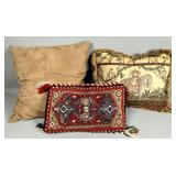Three Decorative Pillows, Various Designs