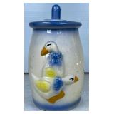 Ceramic Lidded Jar With Goose Motif