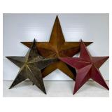 Three Metal Five-Point Barn Stars