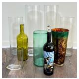 Glass Vases and Decorative Bottles Assortment
