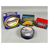 Four Decorative Tin Containers
