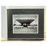 Framed Black-and-White Restaurant Photograph