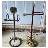 Metal Towel Holders with Decorative Bases