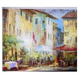 Impressionist-Style Street Scene Canvas Painting