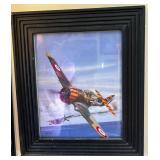Framed Aviation Artwork Featuring Military Aircraf