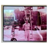 Framed Photograph of Pilot with Military Aircraft
