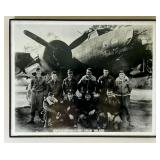 Framed WW II Bomber Crew Photograph