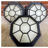 Three Octagonal Outdoor Light Fixtures