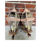 Bronze Wall-Mounted Lantern Sconces