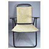 Metal-Framed Folding Chair with Woven Seat