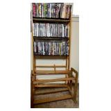 Wooden Media Rack with DVDs
