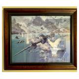 Framed Aviation Battle Scene Print