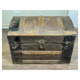 Wooden Trunk With Metal Hardware and Insert Tray