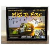 Framed Elaine Larsen 'Miss Ta Fire' Autographed Po