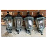 Four Metal Outdoor Wall Lanterns