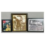 Framed WWII Aviation Photographs and TV Guide Cove