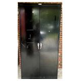 Black Metal Storage Cabinet With Shelves