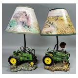 Farm Scene Tractor Table Lamps