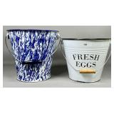 Two Decorative Metal Buckets