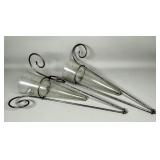 Glass and Metal Wall-Mounted Vases