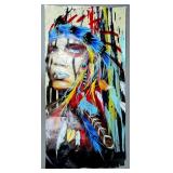 Contemporary Multicolor Portrait Print on Canvas