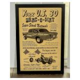 Framed York U.S. 30 Drag-O-Way Event Poster