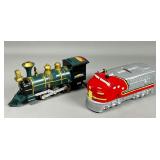 Two Decorative Toy Train Engines