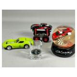 NASCAR Memorabilia Lot with Toy Cars and Glass