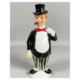 Figural Ceramic Decanter With Removable Head Stopp