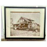 Framed Sepia Photograph of General Store