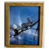 Framed Aviation Art Print Featuring Fighter Aircra