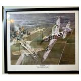 Framed WWII Aircraft Combat Print