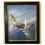 Framed Aviation Artwork Featuring P-51 Mustang