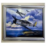 Framed World War II Fighter Plane Artwork