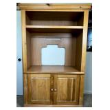 Natural Wood Entertainment Center Cabinet