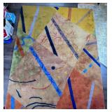 Modern Abstract Area Rug with Multicolor Design
