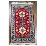 Handwoven Wool Rug with Geometric Motifs