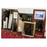 Framed Mirrors and Artwork