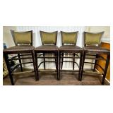Four Upholstered Bar Stools