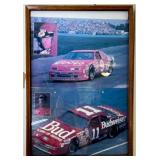 Framed Racing Memorabilia Print Display