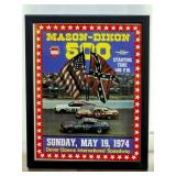 Framed Mason-Dixon 500 Poster, 1974