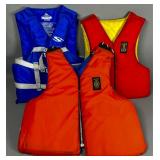 Three Adult Personal Flotation Devices