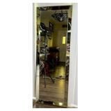 Beveled Rectangular Wall Mirror with Chrome Frame