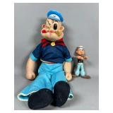 Popeye Vinyl Dolls, 1958 & 1993, Two Pieces