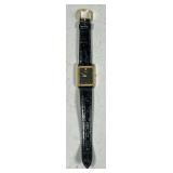 Seiko Quartz Watch with Black Leather Strap
