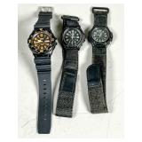 Three Casio Wristwatches with Mixed Straps