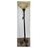 Metal Floor Lamp With Glass Bowl Shade