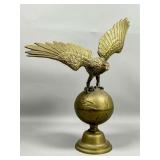 Bronze Eagle Figurine on Globe Base