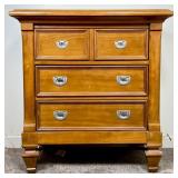 Wooden Four-Drawer Chest with Metal Pulls