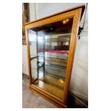Oak Display Cabinet With Glass Shelves